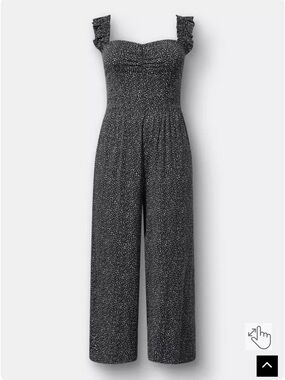 Torrid Ruffle Strap Wide-Leg Jumpsuit in Black Speckle - 2X (18/20)